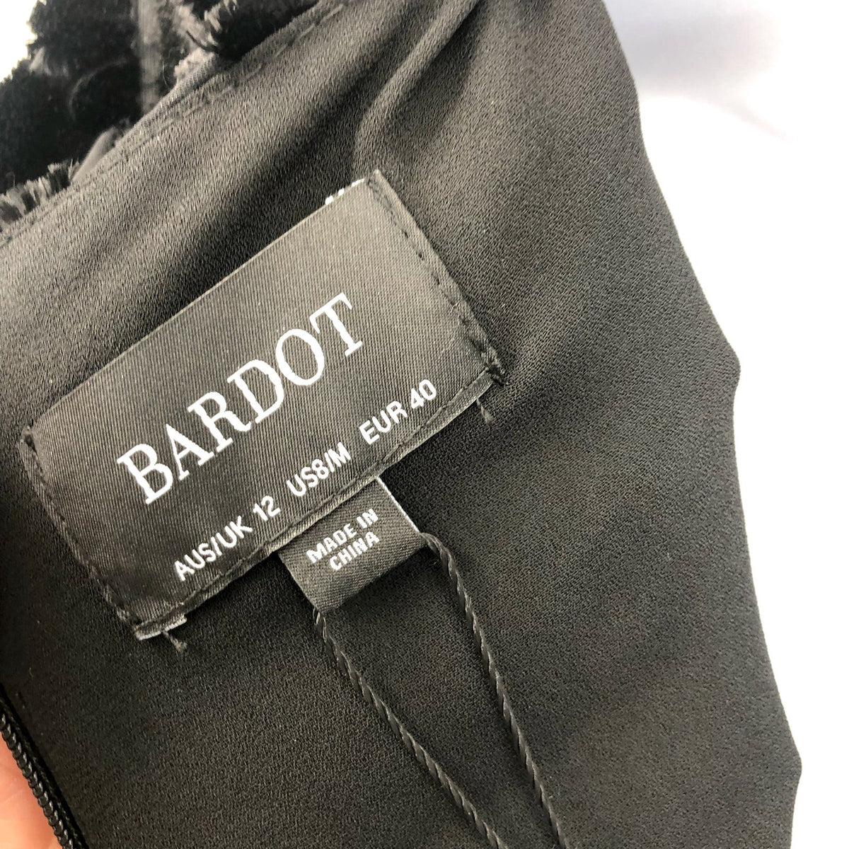 BARDOT Women's Leo Mini Dress Medium US 8 Black Burnout Velvet Long Sleeves NWR