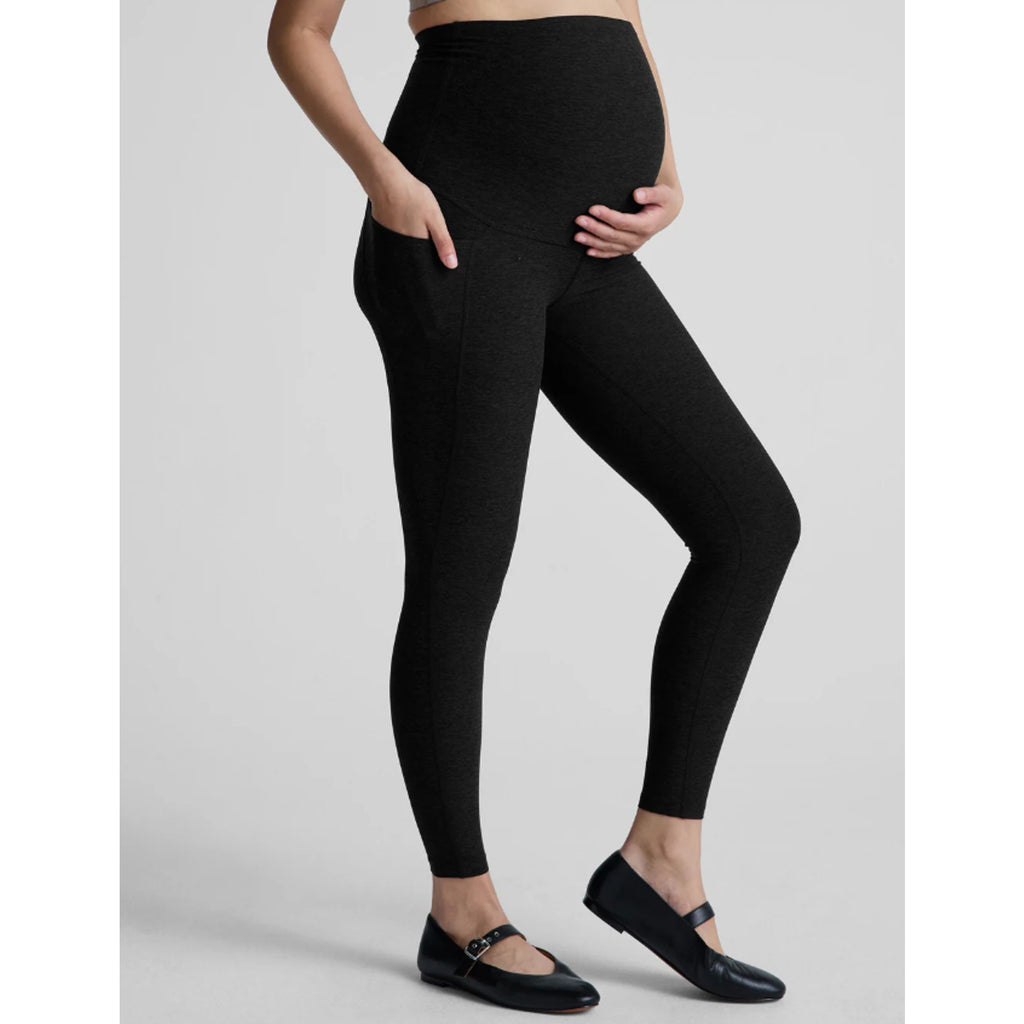 BEYOND YOGA Spacedye Love the Bump Midi Legging Small Grey Darkest Night NWOT