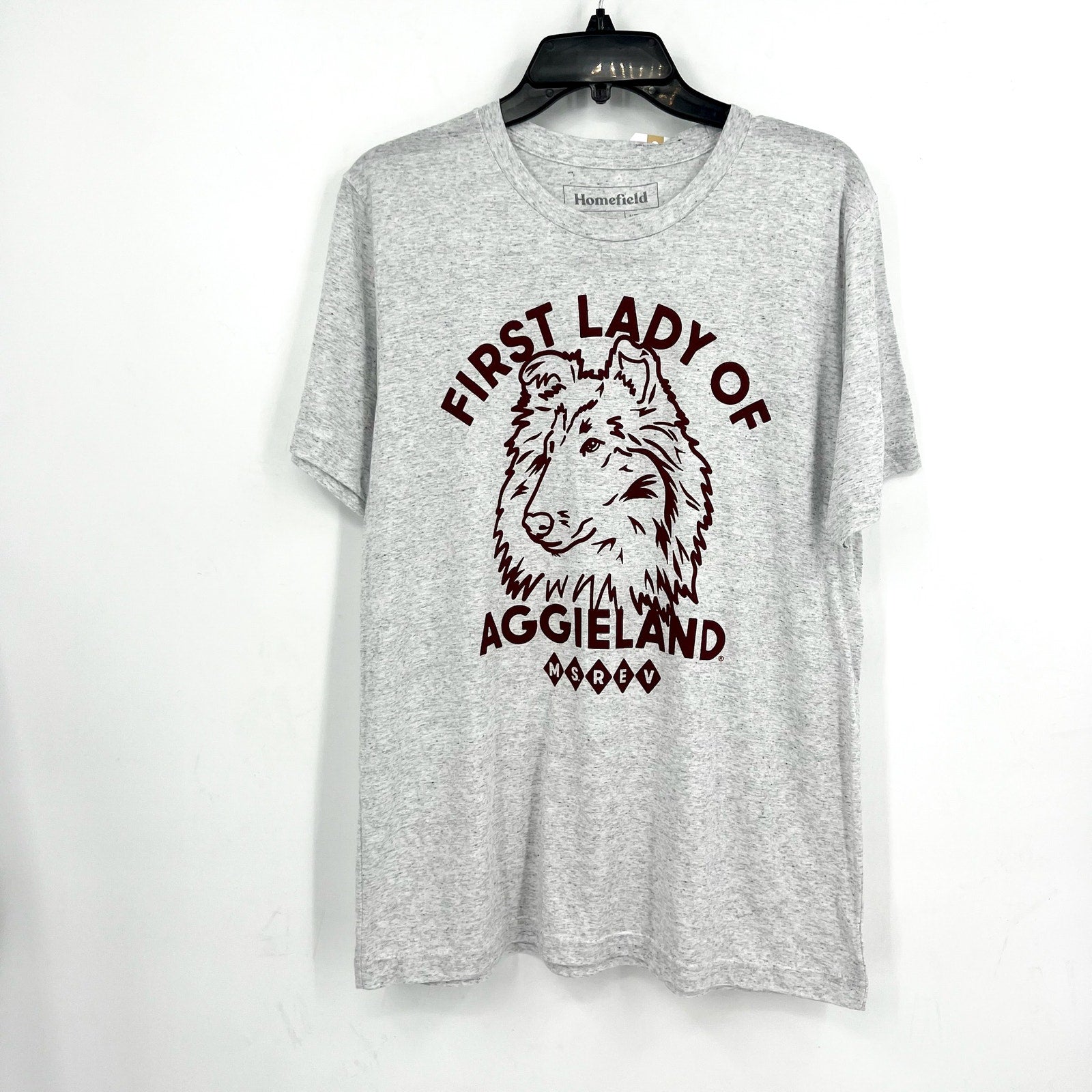 HOMEFIELD Men Texas A&M Aggies Vintage First Lady Of Aggieland Tee XL Grey NWT