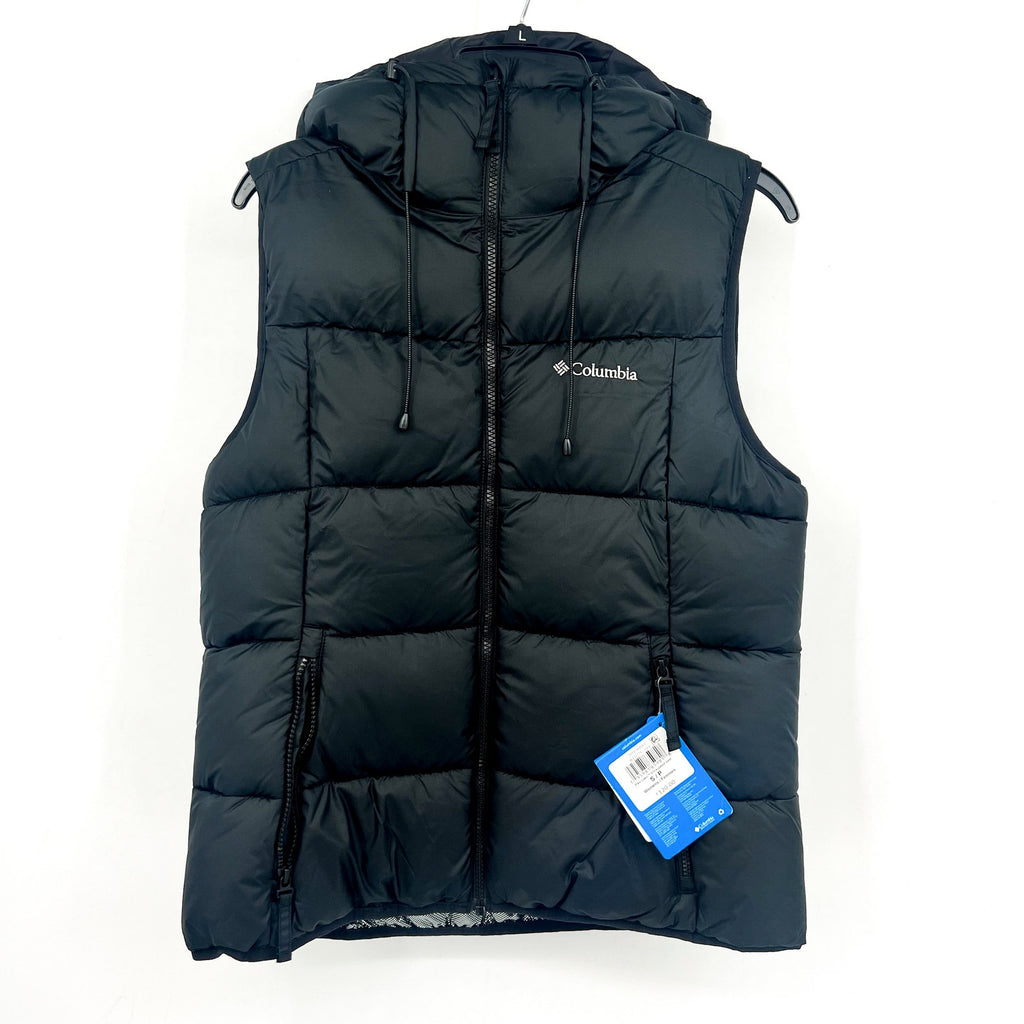 COLUMBIA Women's Pike Lake II Insulated Vest Small Black Full Zip Hooded NWT