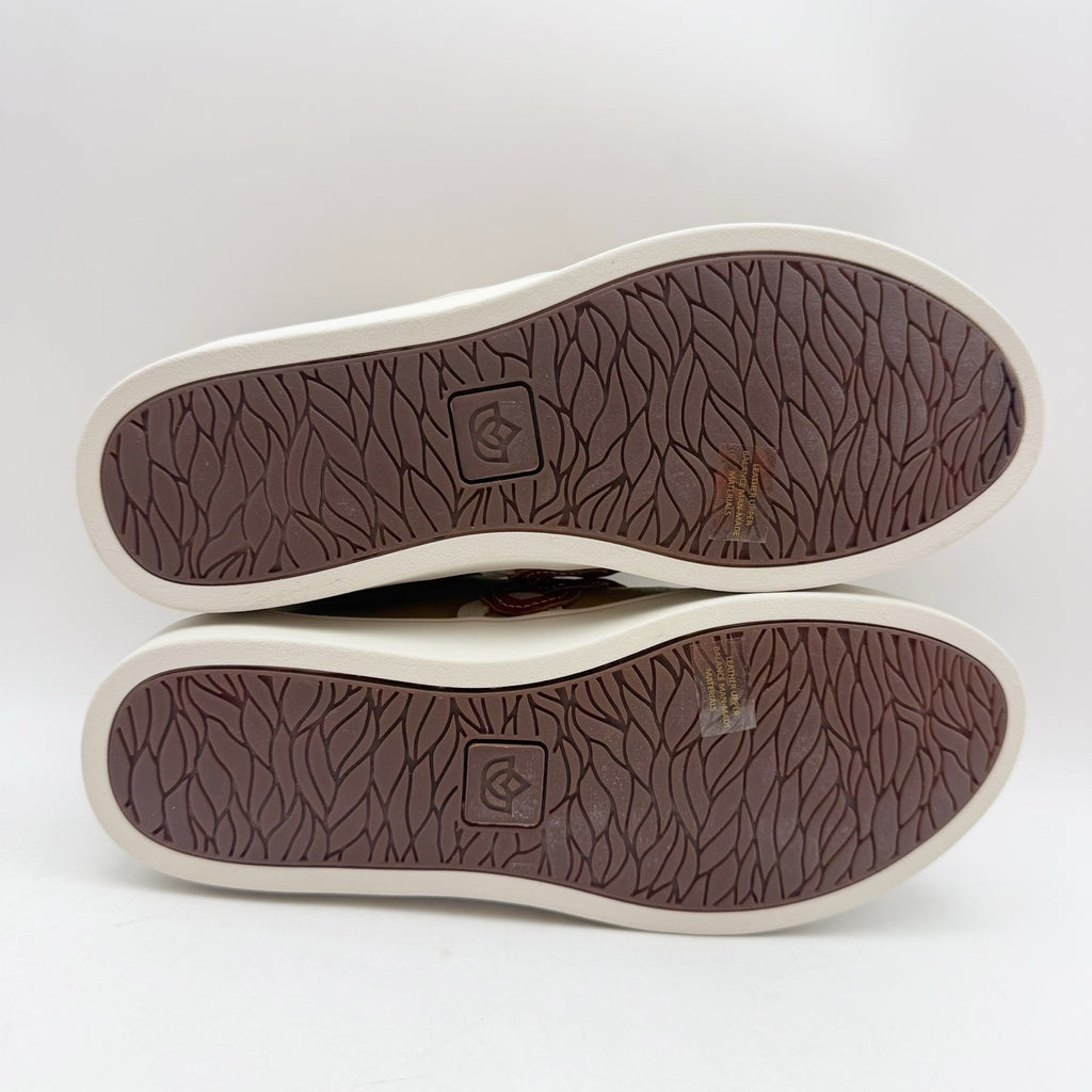 Spenco Womens Cambridge Low Sneakers US 7.5 Wide EU 38 Tan Leather NIB