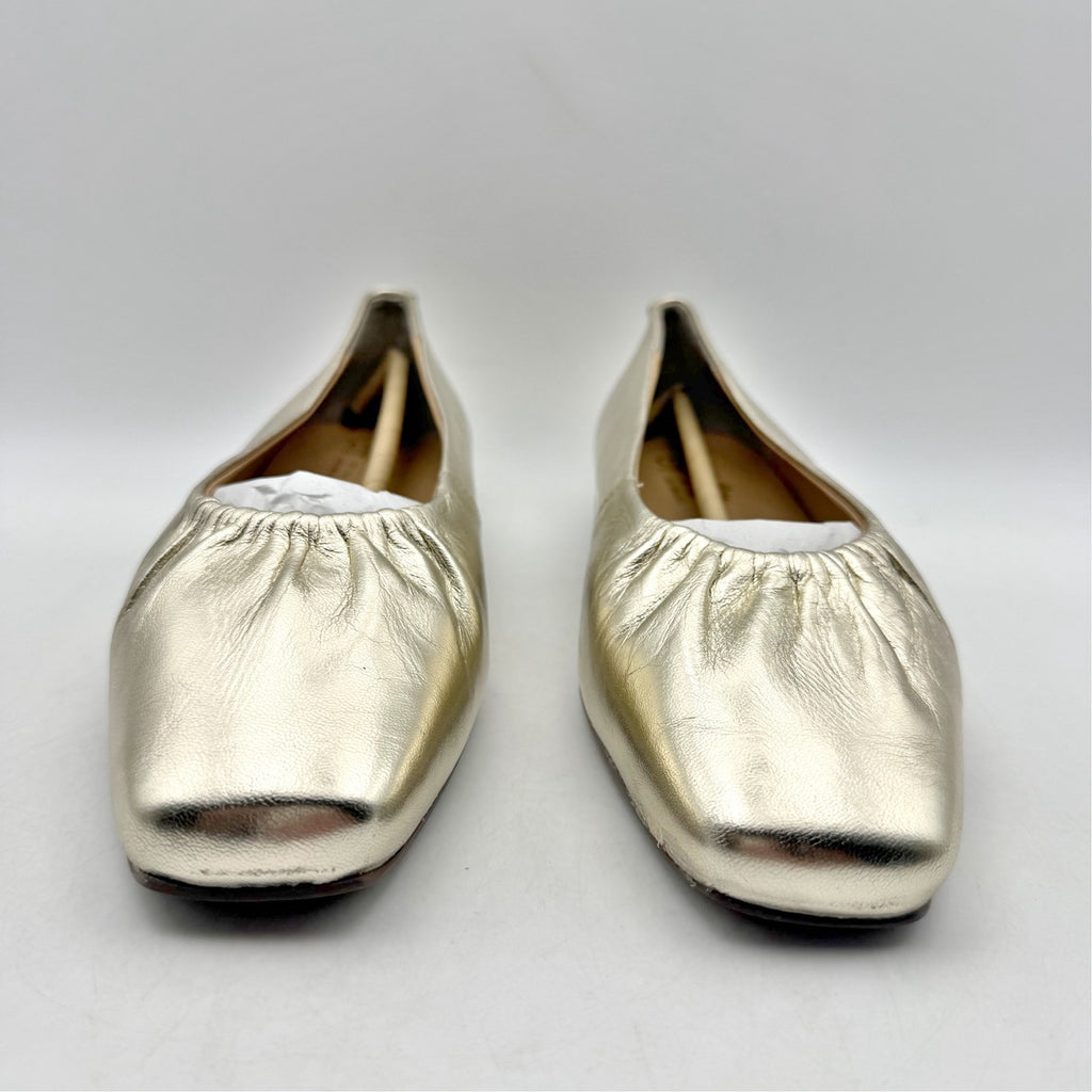 Seychelles Women Little Things Flats US 7.5 EU 38 Platinum Gold Leather NWOB