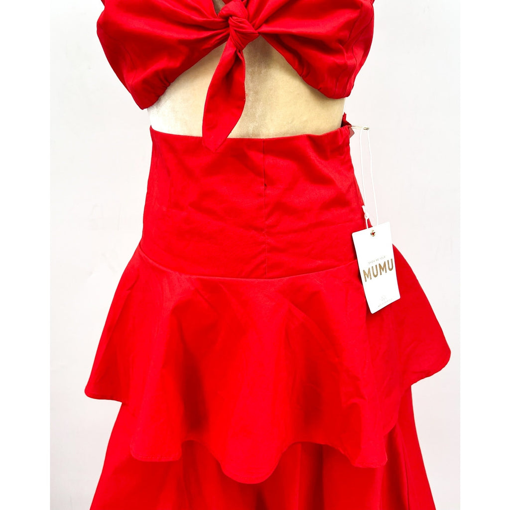 SHOW ME YOUR MUMU Kaden Crop Top & Katrina Swing Skirt Set Large Red NWT