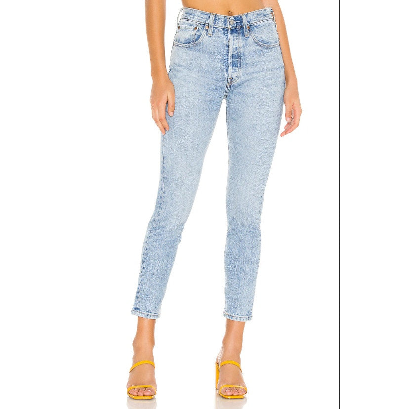LEVI'S Women's 501 Skinny Jeans 25x28 US 0 Blue Tango Light 29502-0117 NWT