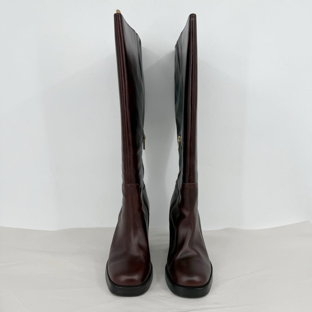 Vince Camuto Womens Gibi Knee High Boots US 12 Wide XWCalf Mahogany Leather NWOB