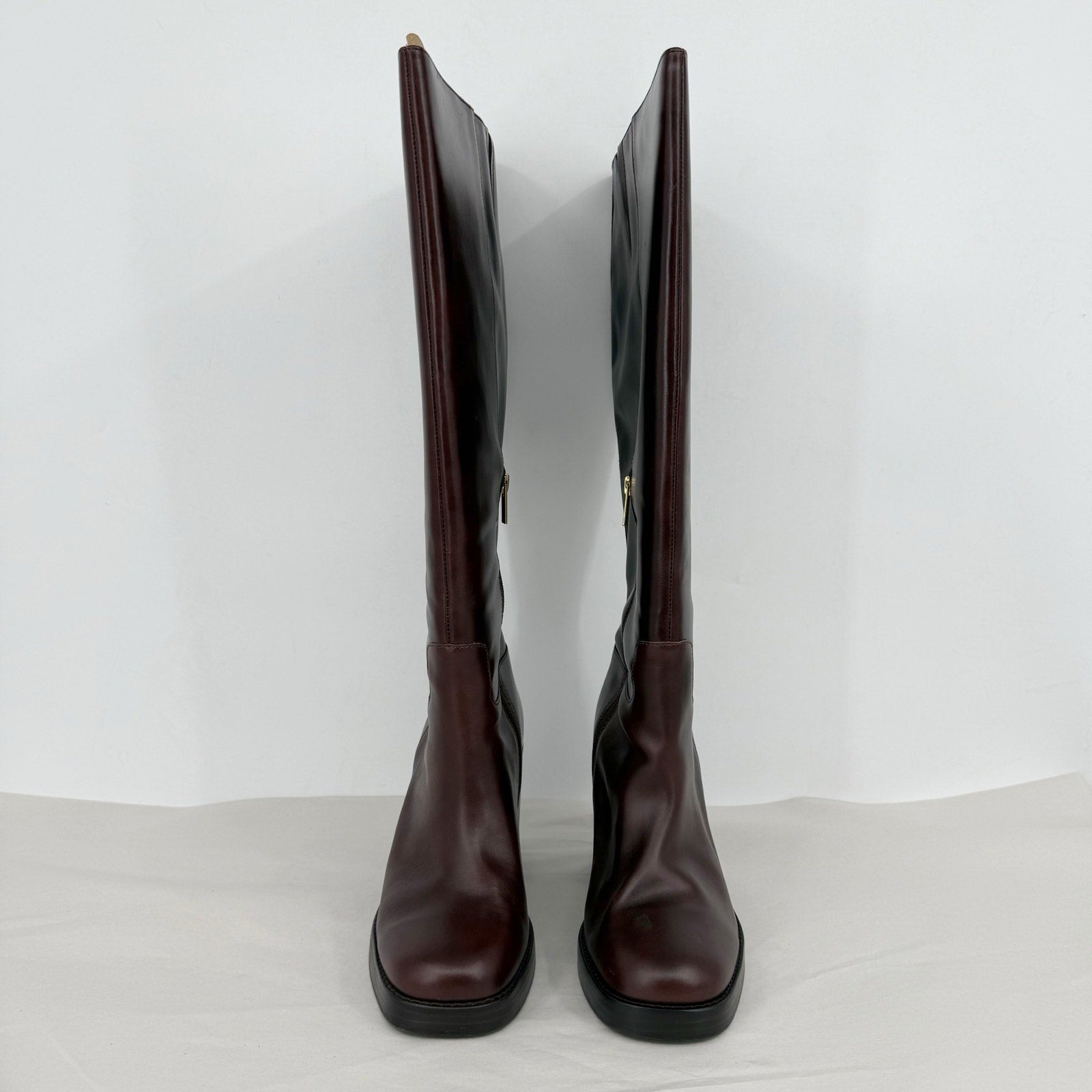 Vince Camuto Womens Gibi Knee High Boots US 12 Wide XWCalf Mahogany Leather NWOB