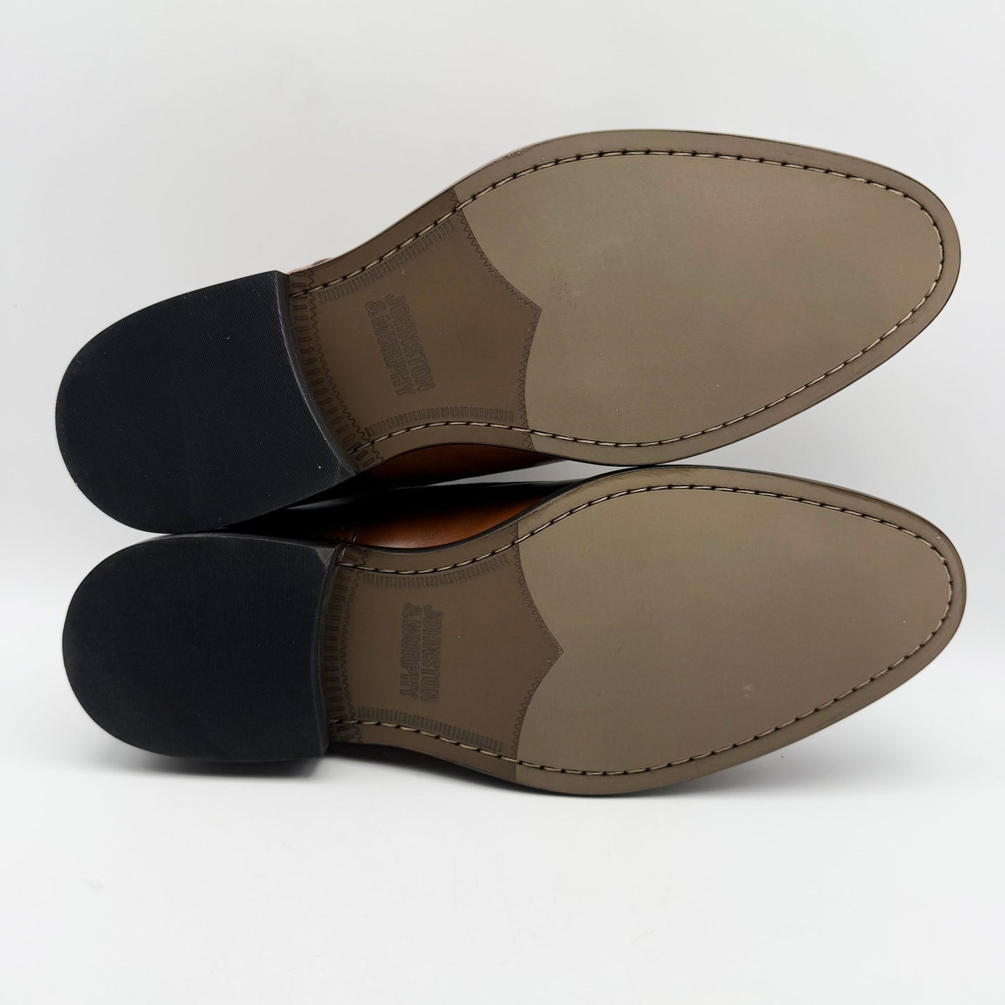 Johnston & Murphy Men Stockton Plain Toe Shoe US 9.5 M EU 42.5 Brown Leather NIB