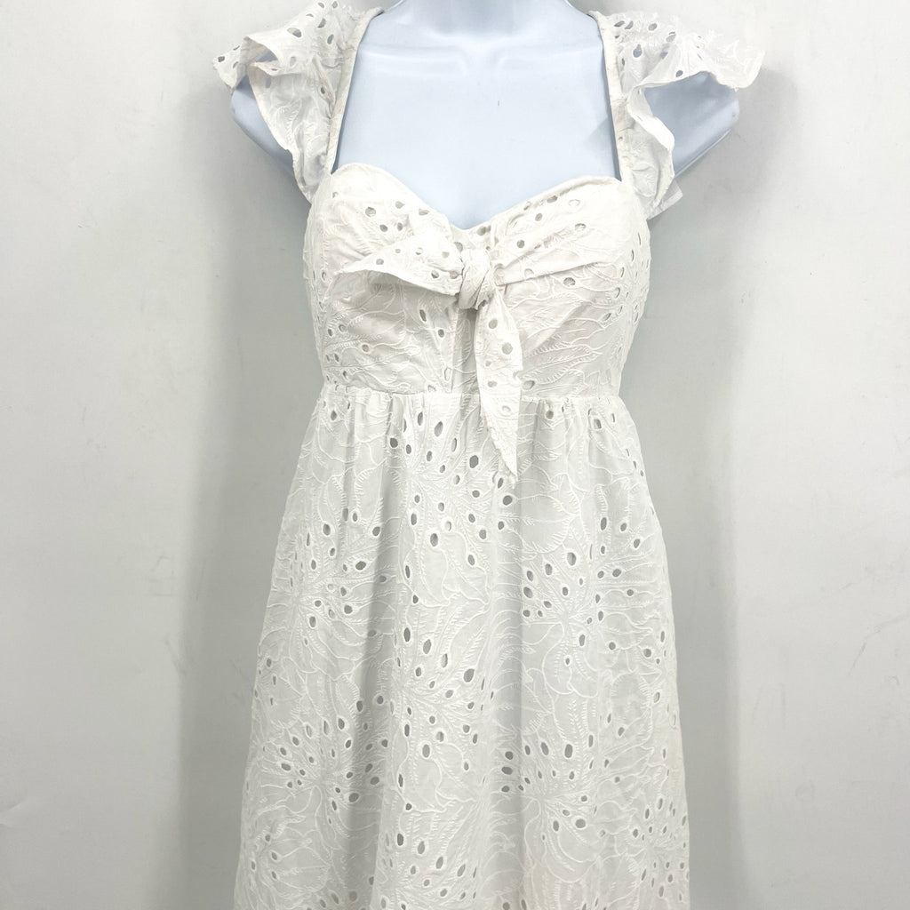 LILLY PULITZER Lantana Eyelet Midi Dress Size 10 Resort White Flutter Sleeve NWT