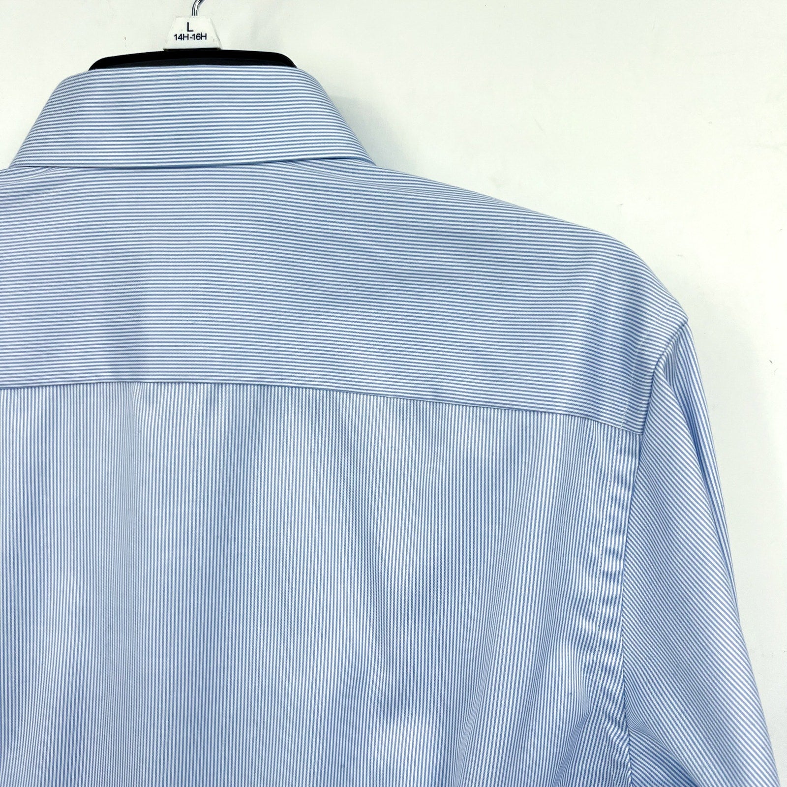 ETON Men's Slim Fit Poplin Thin Stripe Dress Shirt Size 39/15.5 Blue White NWOT
