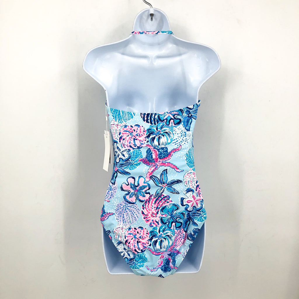 LILLY PULITZER Womens Flamenco One Piece Size 0 Blue Bahamas Beachcomber NWT