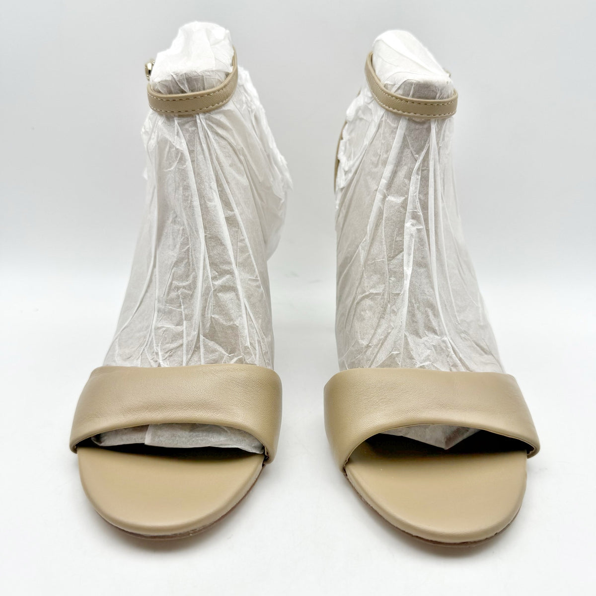 Sam Edelman Womens Robyn Heel Sandals Size 11 M Beige Leather Ankle Strap NWOB
