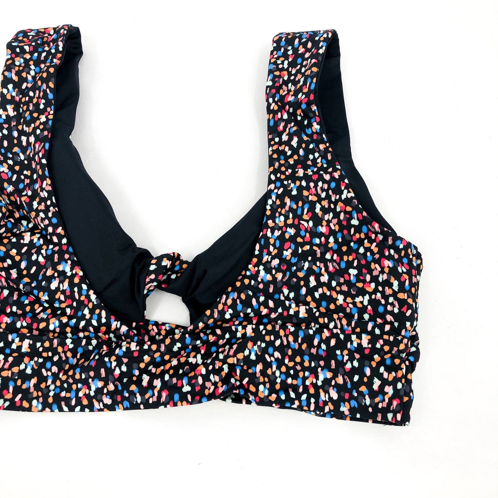PRANA Women's Under The Palms Bikini Top Small Alotta Dots Twisted Front NWT