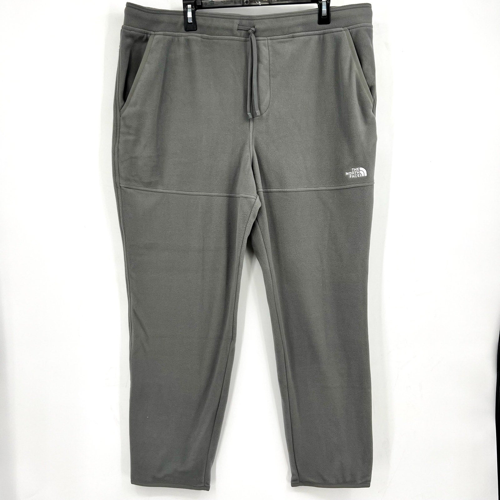 THE NORTH FACE Men's Glacier Fleece Pants XL Gray Smoked Pear Drawstring NWT