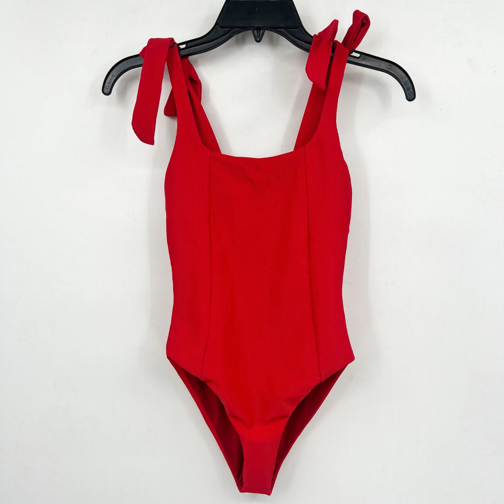 BEACH RIOT Womens Sydney One Piece Swimsuit XS Red Tie Strap NO BELT NWT