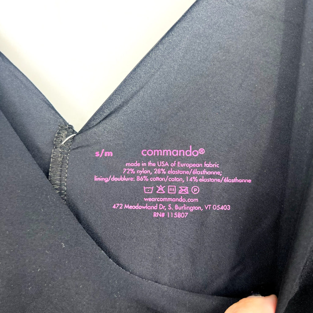 COMMANDO Women's Whisper Tank Bodysuit Small Medium Black V Neck NWT