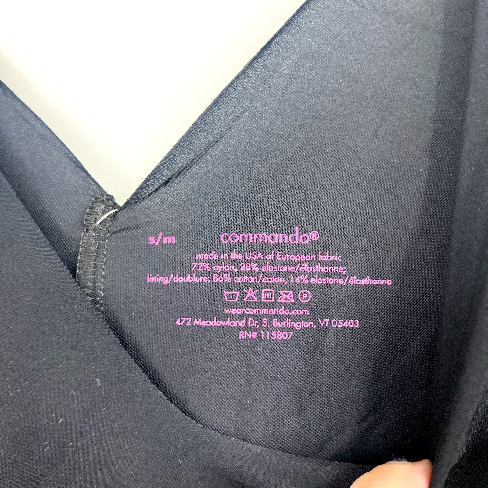 COMMANDO Women's Whisper Tank Bodysuit Small Medium Black V Neck NWT