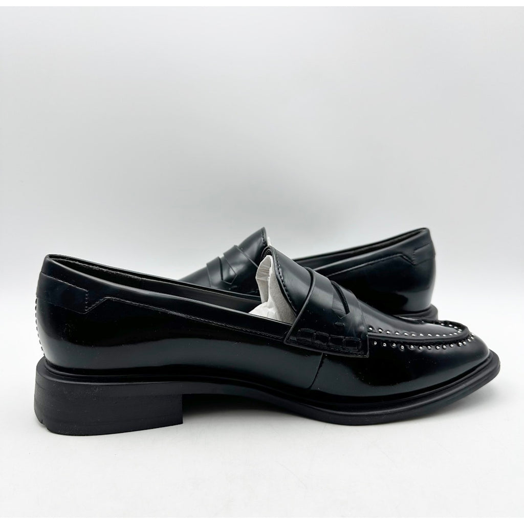 Franco Sarto Womens Eden Studded Loafers Size 5 M EU 35 Black Slip On NIB