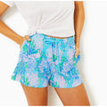 LILLY PULITZER Loxley Knit Shorts Medium Blue Aqua Strong Current Sea NWOT