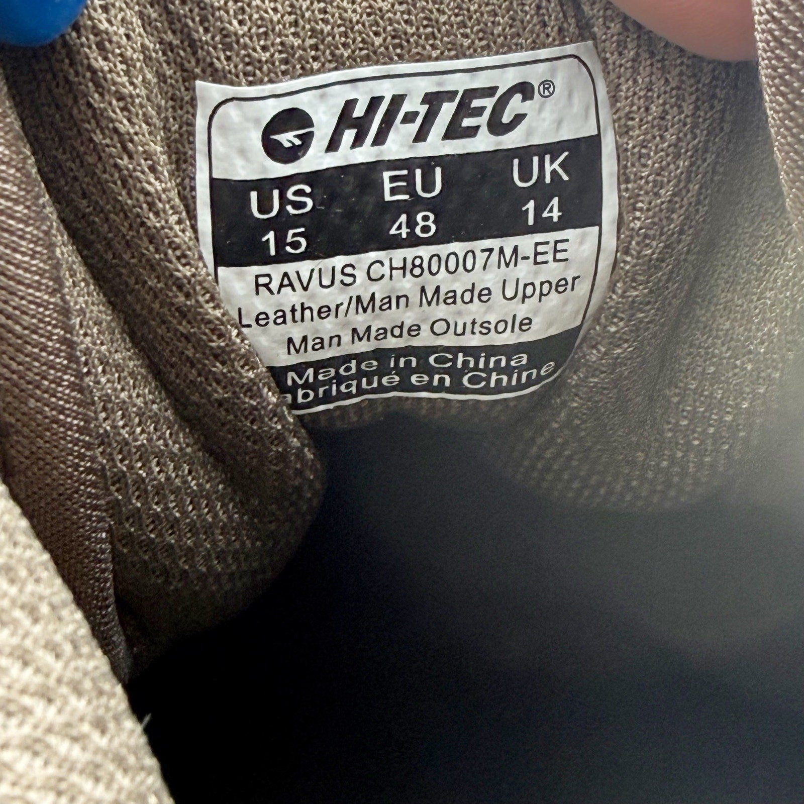 Hi-Tec Mens Ht Ravus Mid Hiking Ankle Boots US 15 EU 48 Brown Waterproof EUC