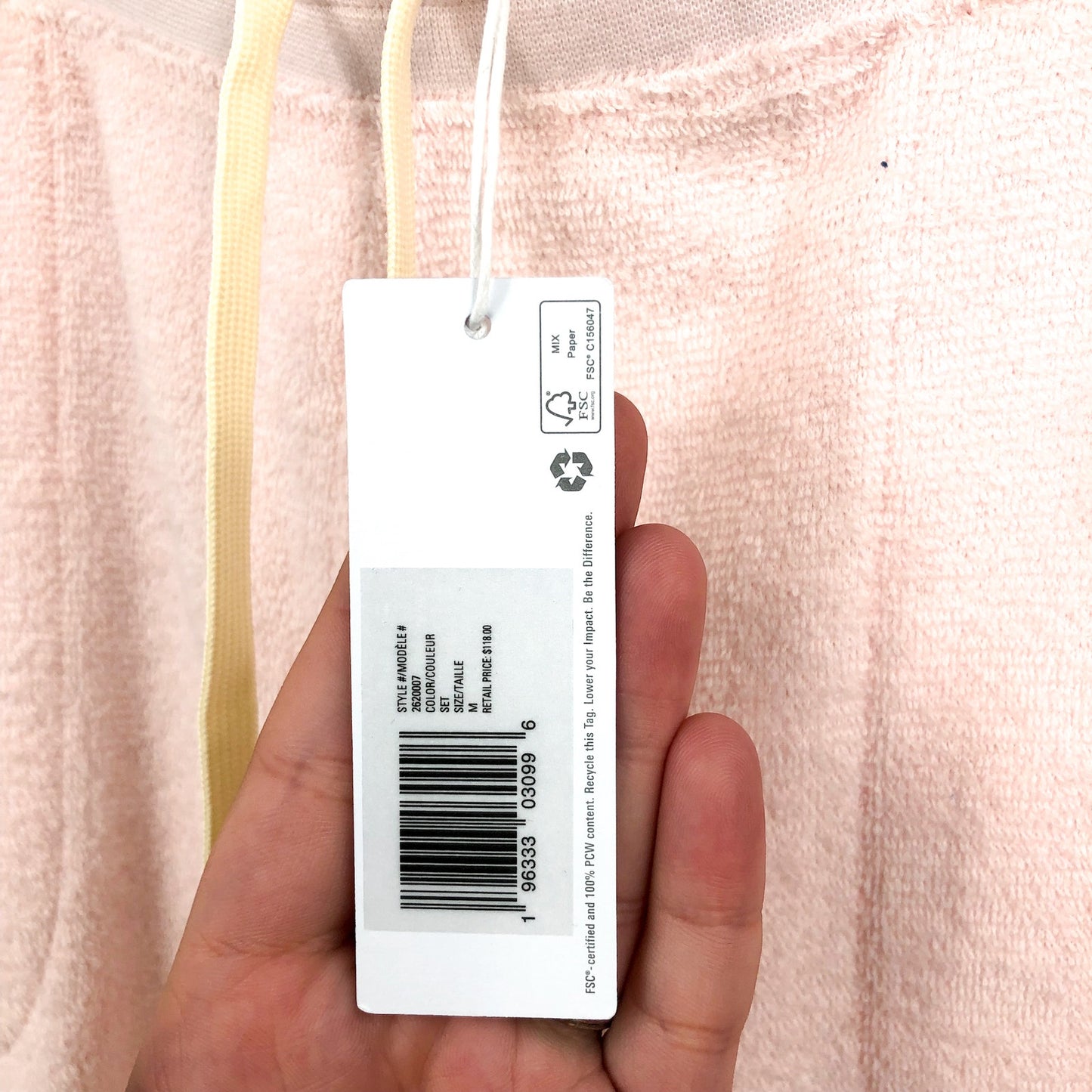 OUTERKNOWN Womens Hightide Sweatpants Medium Pink Sunset Blush NWT