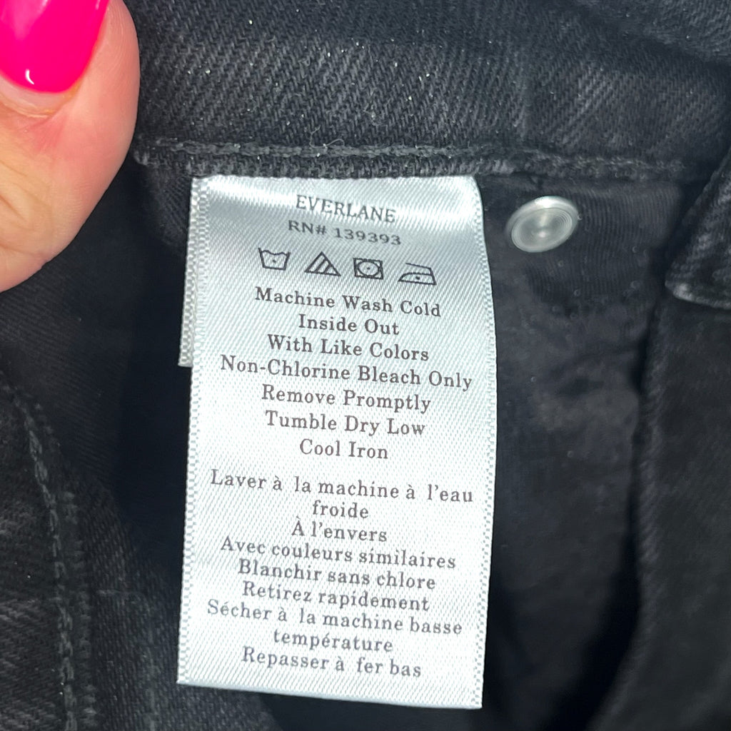 EVERLANE Women's The Way-High Slim Jeans 26x31 US 2 Black Low Stretch Denim NWT