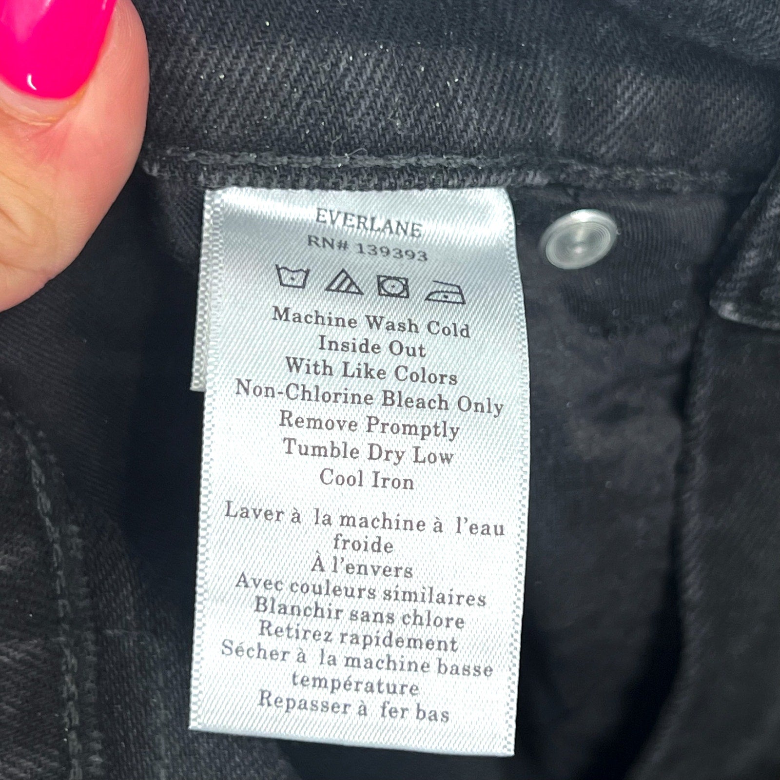 EVERLANE Women's The Way-High Slim Jeans 26x31 US 2 Black Low Stretch Denim NWT