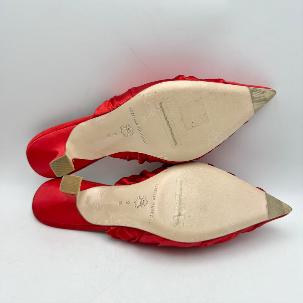 Loeffler Randall Womens Inez Mule Heels US 9 B EU 40 Red Satin NIB