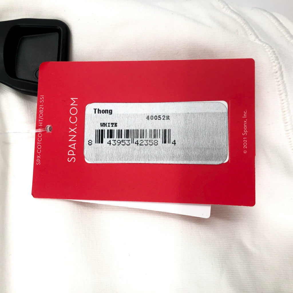 SPANX Women's Cotton Control Thong Medium White Tummy Shaping 40052R NWT
