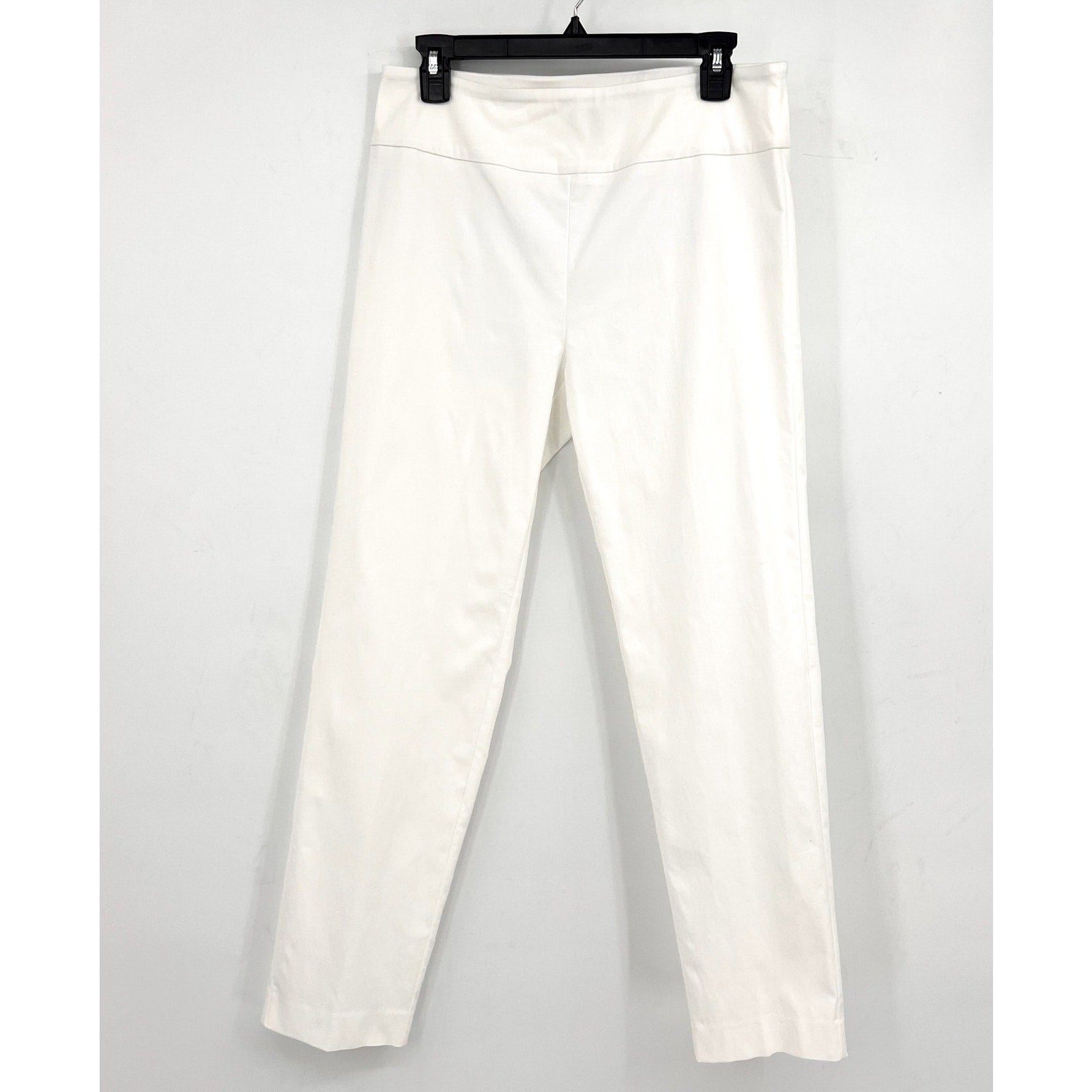 ELLIOTT LAUREN Women's Classic Pull-On Ankle Pants Size 10 White Back Slit NWOT