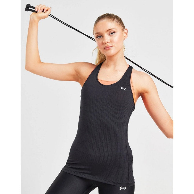 UNDER ARMOUR Women's Heatgear Racer Tank Top Small Black NWT