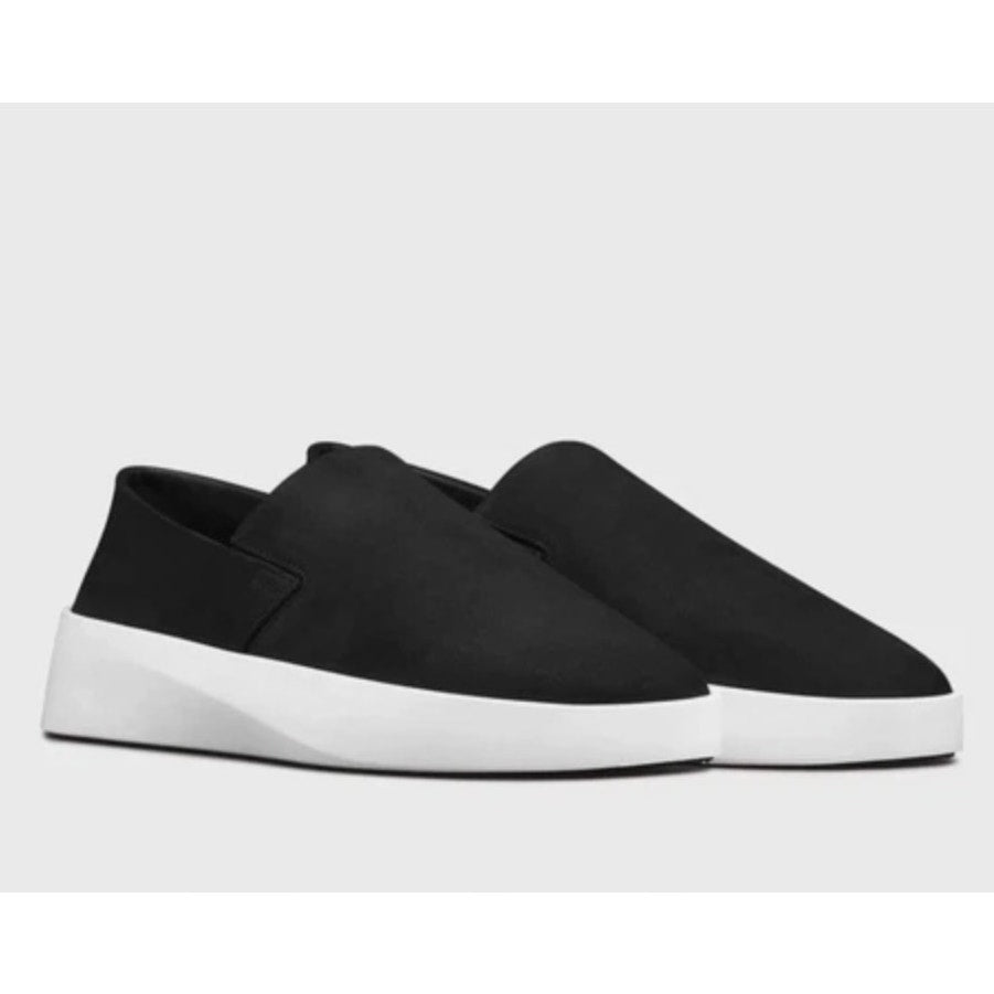 Wolf & Shepherd Cruise Slip On Shoes Mens 7.5 Womens 9 Black Leather Suede NWOB