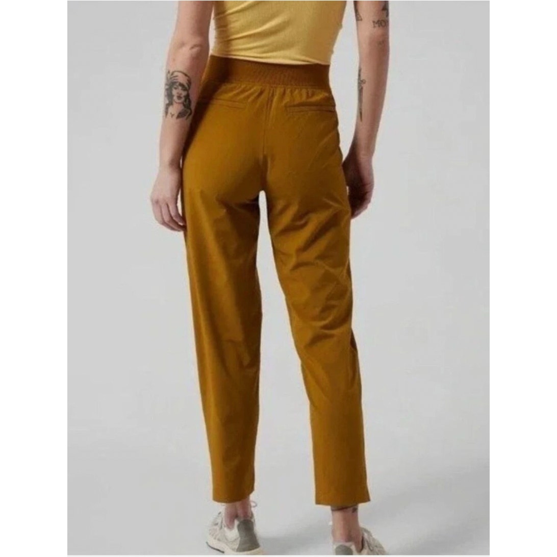 ATHLETA Womens Brooklyn Mid Rise Ankle Pants Size 4 Gold Brass Gold Knit NWOT
