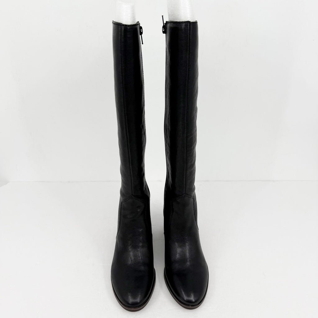 Lucky Brand Womens Cashlin Heeled Knee High Boots Size 6.5 M Black Leather NIB