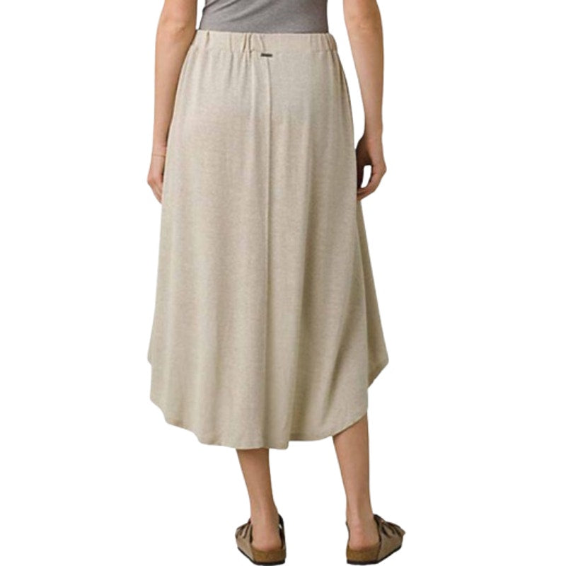 PRANA Women's Tidal Wave Midi Skirt Small Sand Beige High Low Knit NWT