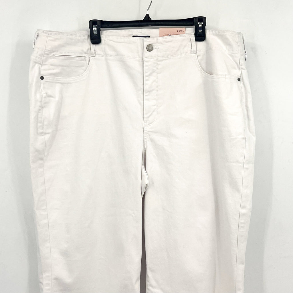NYDJ Womens Cool Embrace Wide Leg Crop Jeans SIZE 20WL Optic White NWT