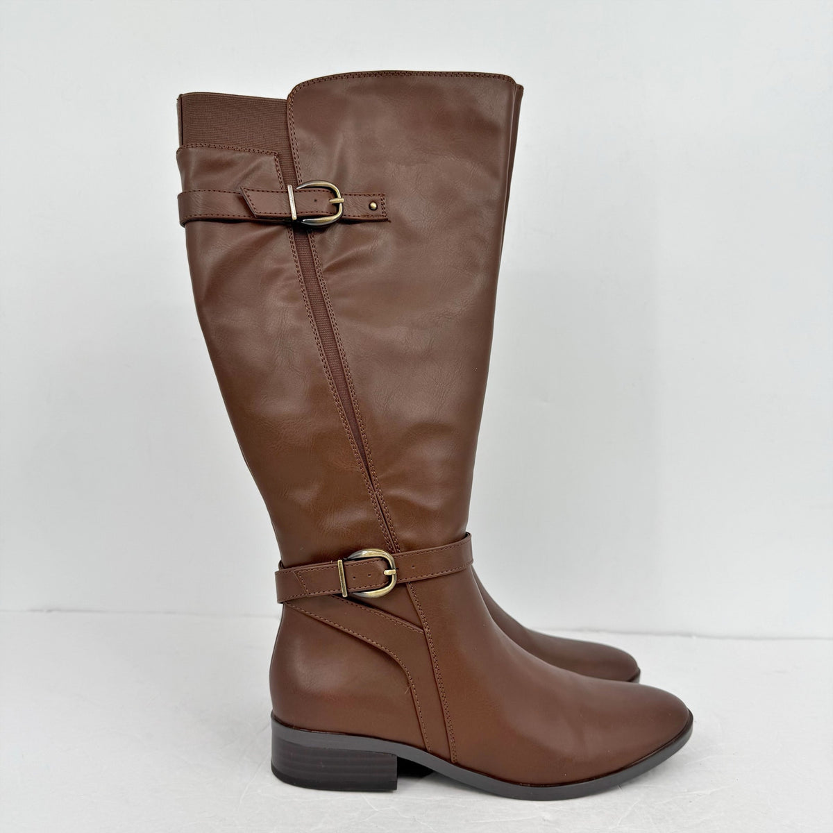 Naturalizer Womens Sahara Knee High Boots Size 8 M WIDE CALF Dark Brown NIB
