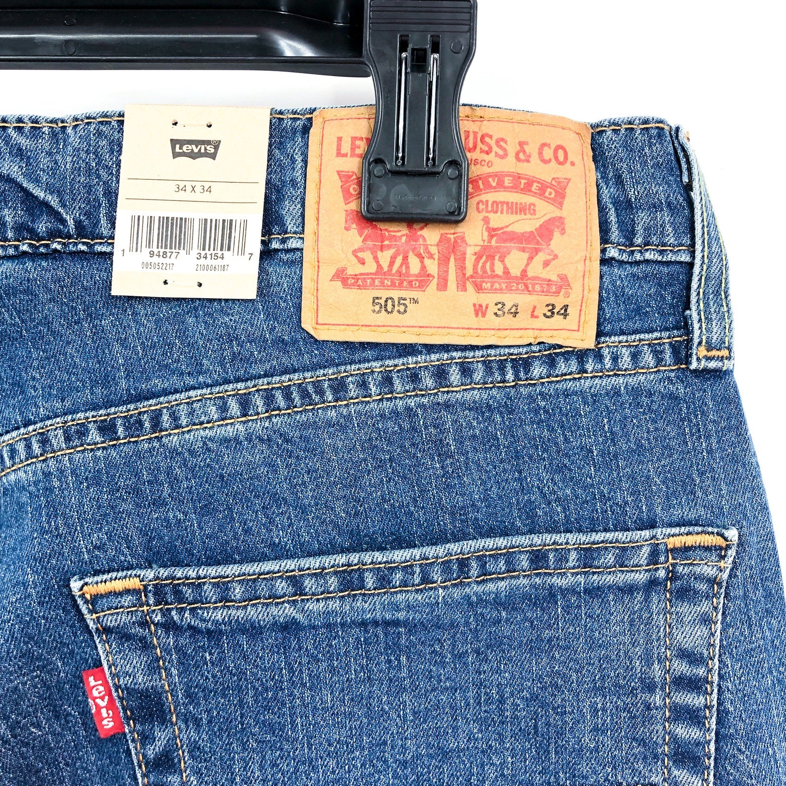 LEVI'S Men's 505 Regular Fit Jeans 34x34 Blue Wash Fremont Drop NWT