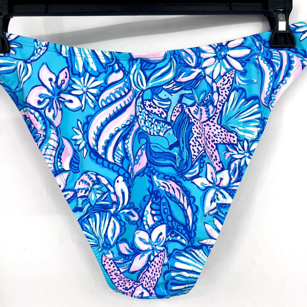 LILLY PULITZER Women's Kylen Bikini Bottom Size 14 Amalfi Blue Sound Sirens NWT