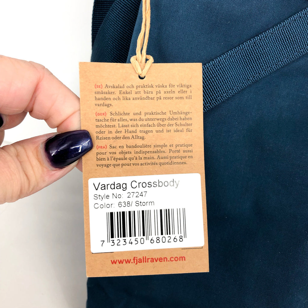 FJALLRAVEN Vardag Crossbody Bag Blue Storm Durable G-1000 HeavyDuty Eco NWT