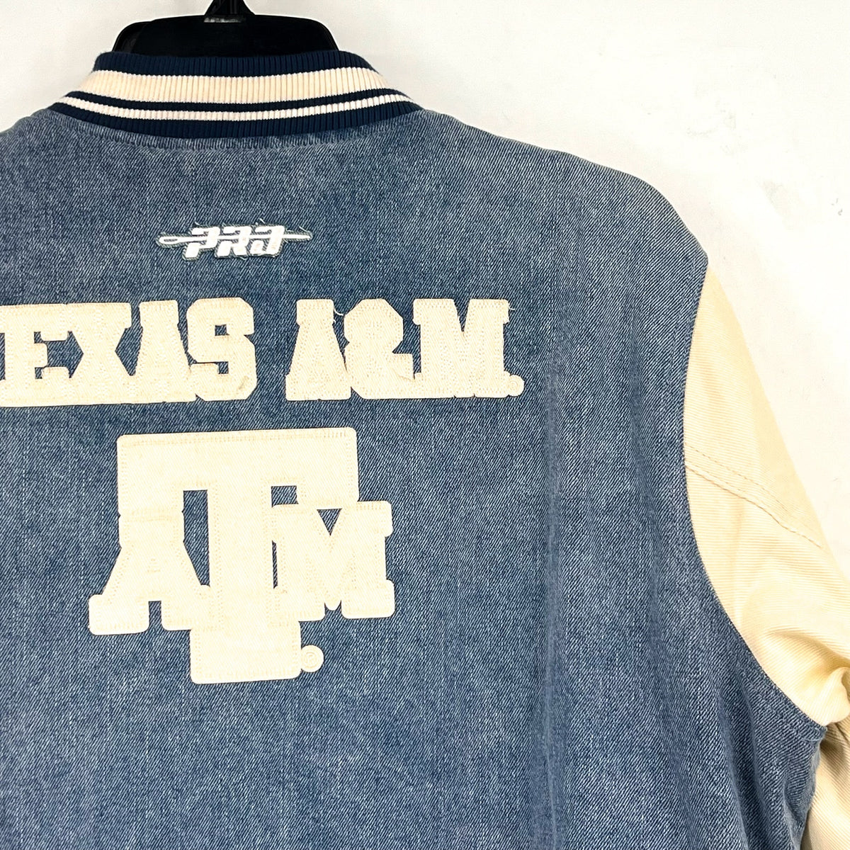 PRO STANDARD Men's Texas A&M Denim Varsity Jacket XL Blue Long Sleeve NWT