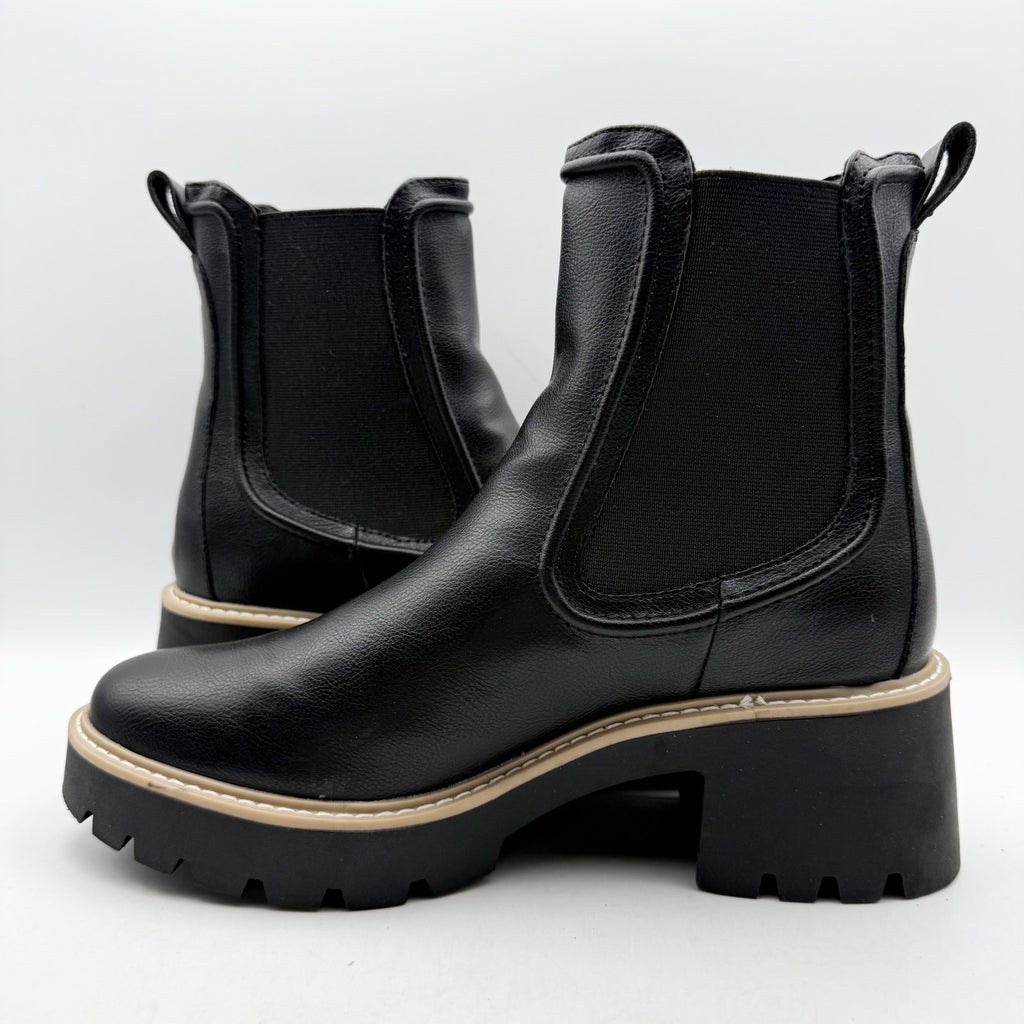 Mia Womens Noylynn Chelsea Boots US 9 M EU 40 Black Vegan Leather NIB