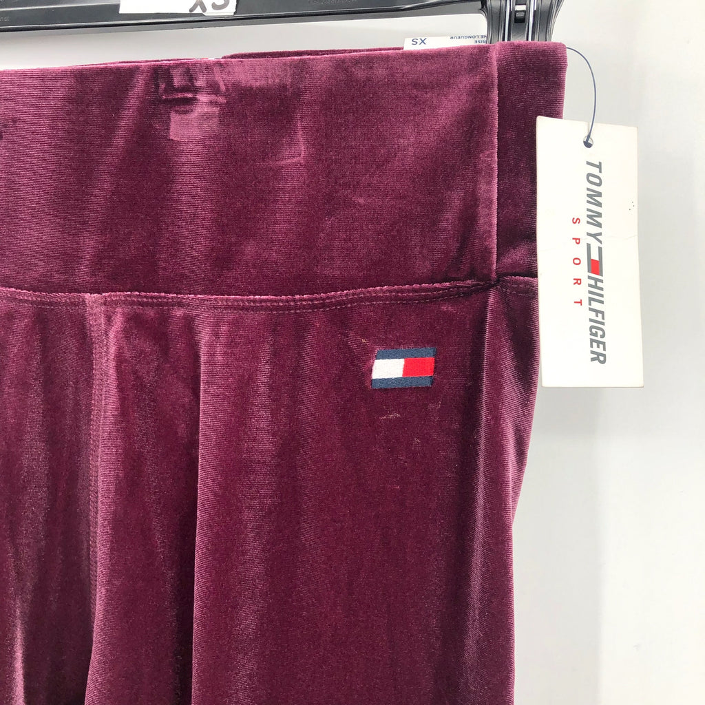 TOMMY HILFIGER Women's Velvet Active Leggings Crushed Grape XS