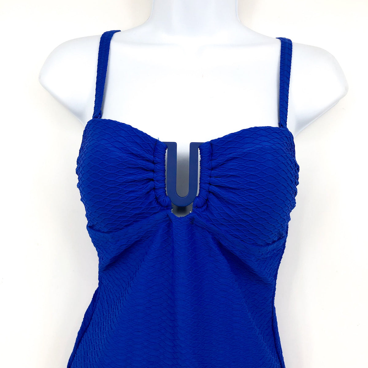 SEA LEVEL SWIM Honeycomb U Bar Bandeau One Piece Swimsuit Size 8 Cobalt Blue NWT