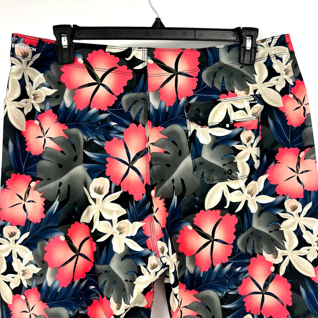 HURLEY Men's Phantom Eco Weekender 20" Board Shorts Size 36 Large Black Pink NWT