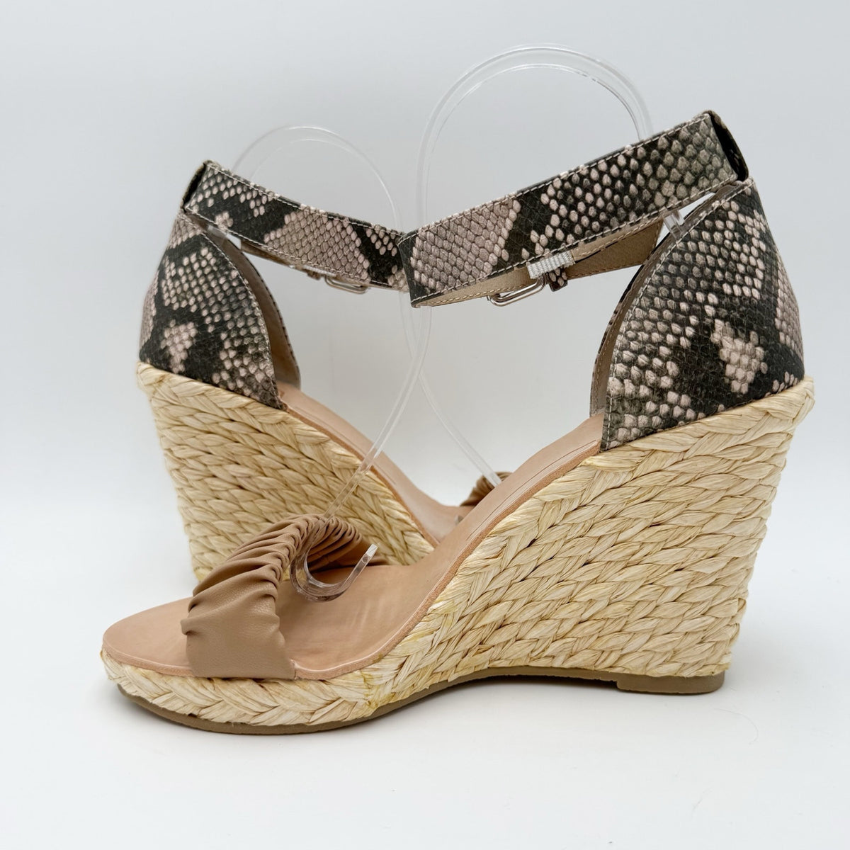 DOLCE Vita Womens Noor Wedge Sandals Size 8.5 Brown Espadrille Leather NWOB