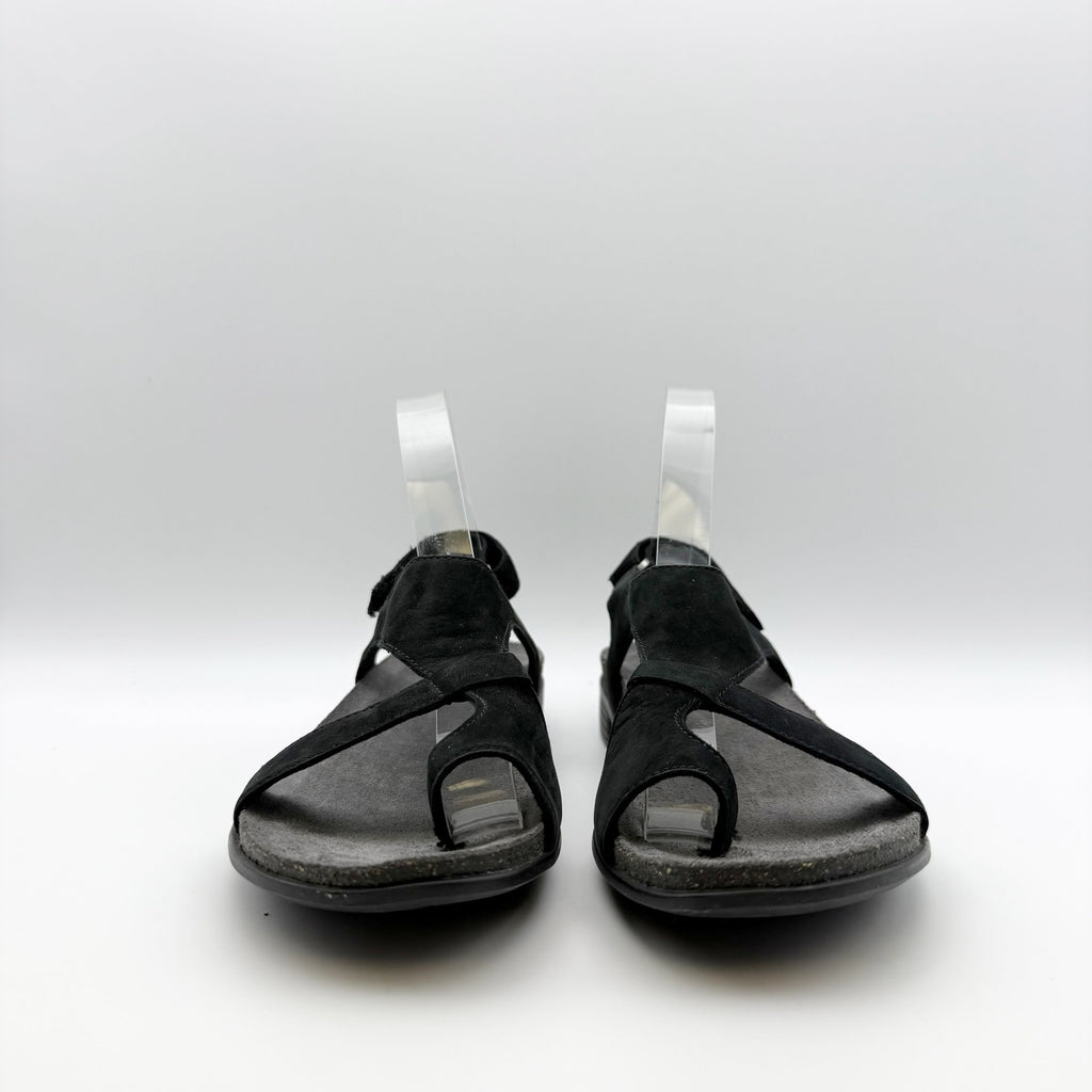 Munro Womens Meghan Asymmetric Slingback Sandal US 9 Super Slim Black NWOB