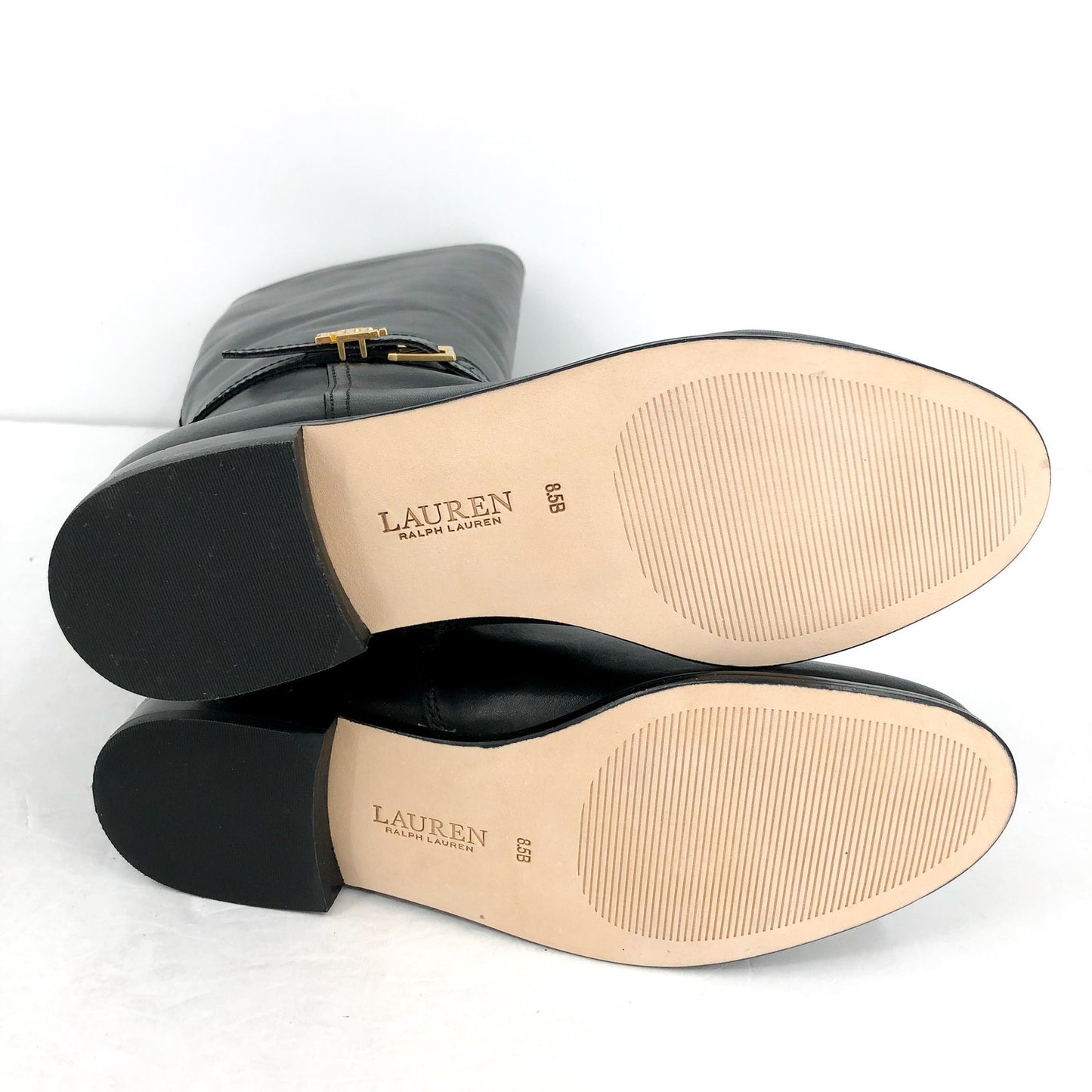 Lauren Ralph Lauren Womens Brooke Knee High Boots US 8.5 M Black Leather NIB