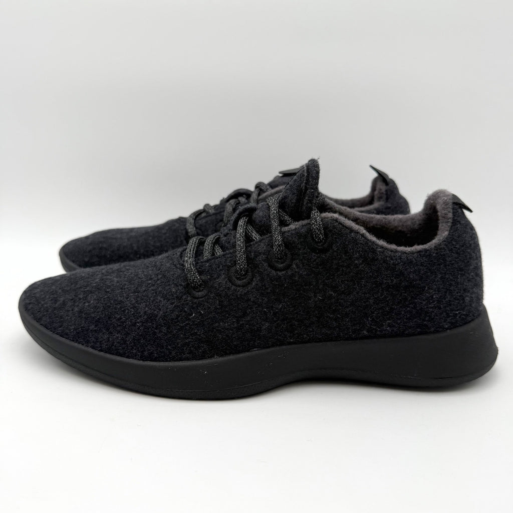AllBirds Mens Wool Runner Sneakers US 8 EU 40.5 Black Athletic NIB