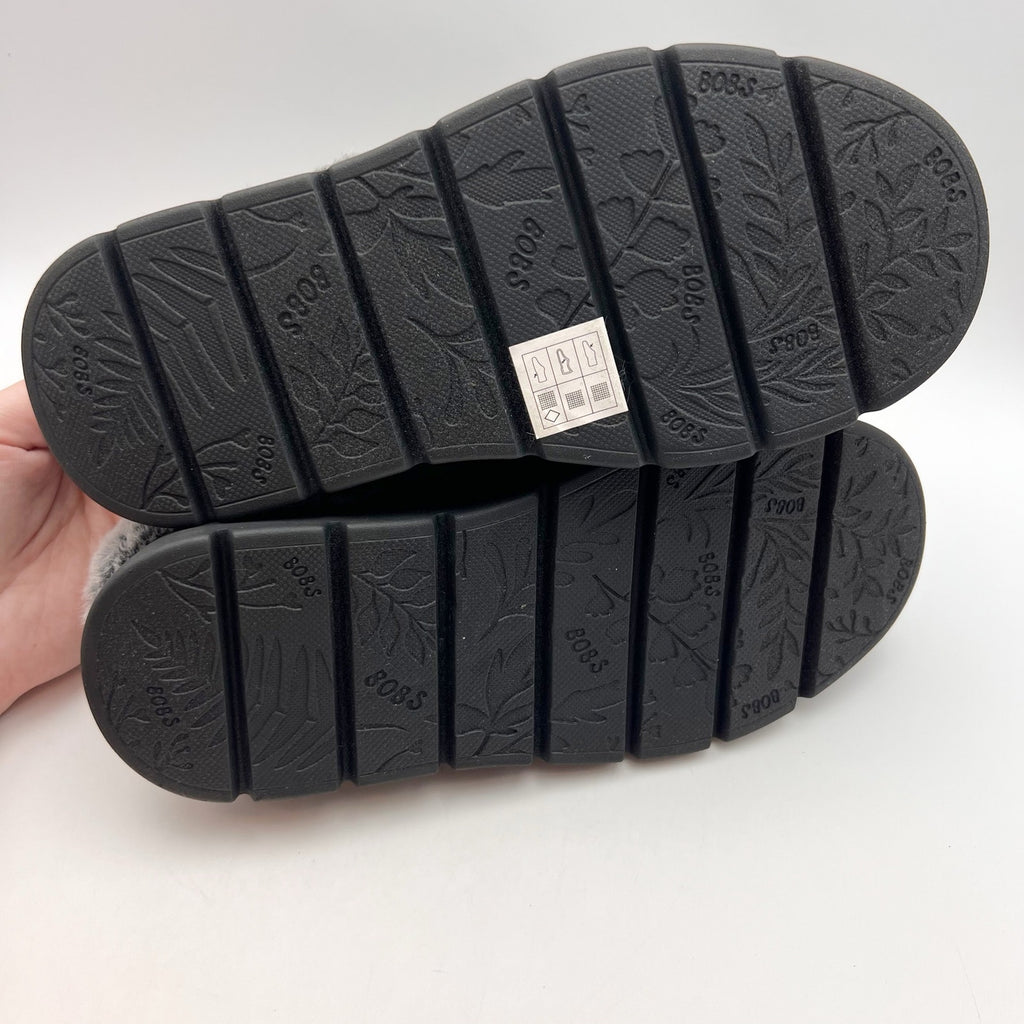 Bobs Skechers Womens Keepsakes Lite Slippers Size 5 EU 35 Black Vegan Suede NWOB