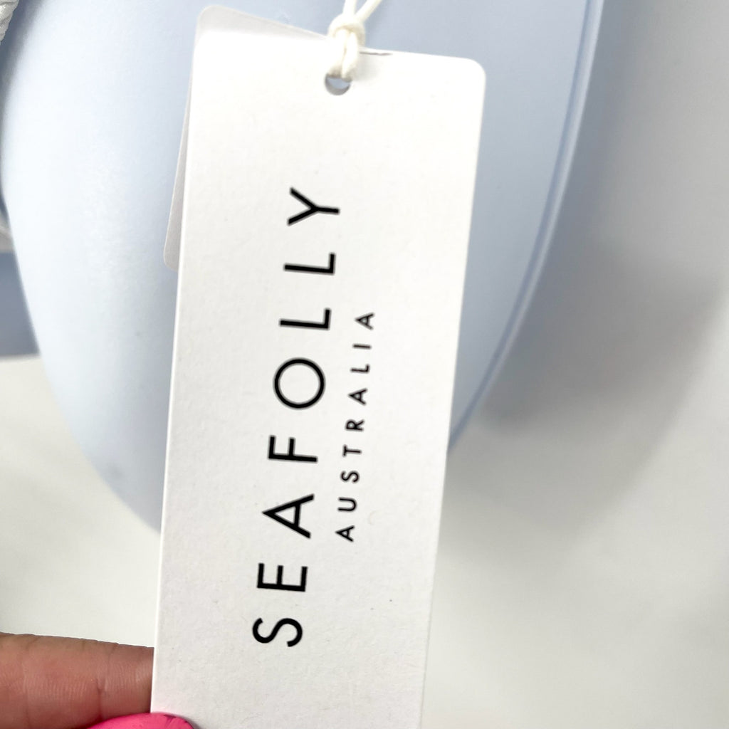 SEAFOLLY Womens Sea Dive Deep V Neck One Piece Swimsuit Size 8 White Stretch NWT